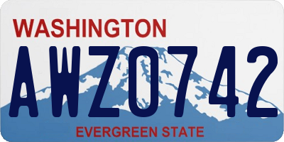 WA license plate AWZ0742