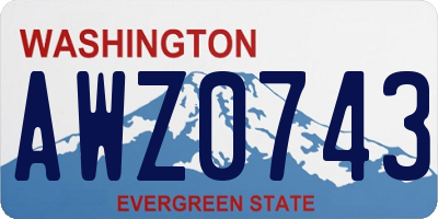 WA license plate AWZ0743