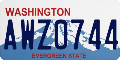 WA license plate AWZ0744