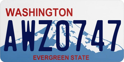 WA license plate AWZ0747