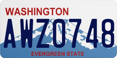 WA license plate AWZ0748