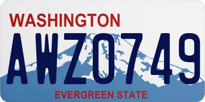 WA license plate AWZ0749