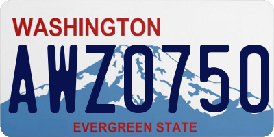 WA license plate AWZ0750
