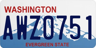 WA license plate AWZ0751