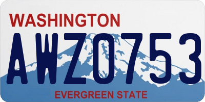WA license plate AWZ0753