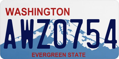 WA license plate AWZ0754