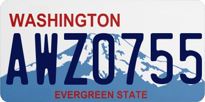 WA license plate AWZ0755