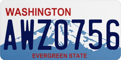 WA license plate AWZ0756