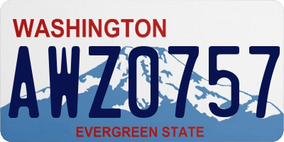 WA license plate AWZ0757