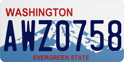 WA license plate AWZ0758