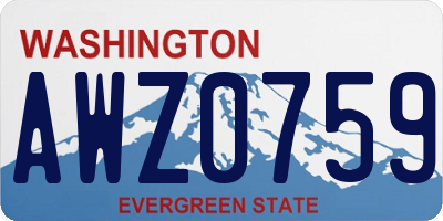 WA license plate AWZ0759