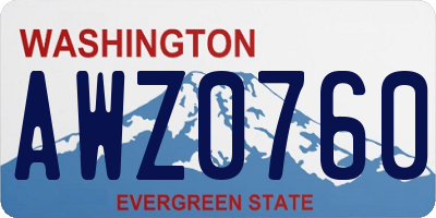 WA license plate AWZ0760