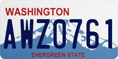 WA license plate AWZ0761