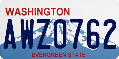 WA license plate AWZ0762
