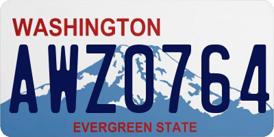 WA license plate AWZ0764