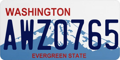 WA license plate AWZ0765