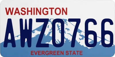 WA license plate AWZ0766