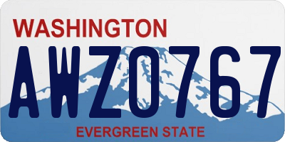 WA license plate AWZ0767