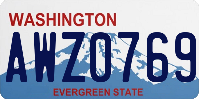 WA license plate AWZ0769