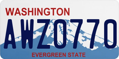 WA license plate AWZ0770