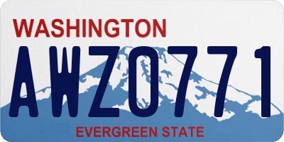 WA license plate AWZ0771