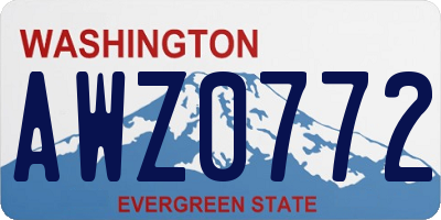 WA license plate AWZ0772