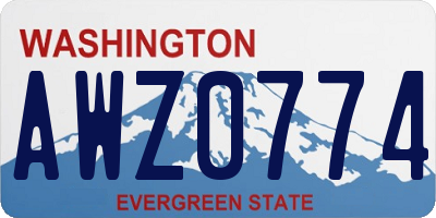 WA license plate AWZ0774