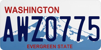 WA license plate AWZ0775