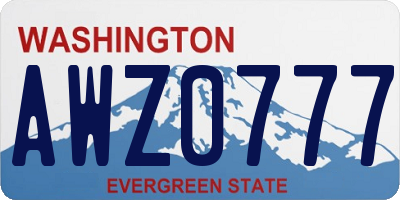 WA license plate AWZ0777