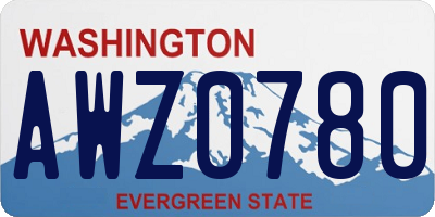 WA license plate AWZ0780