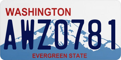 WA license plate AWZ0781