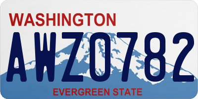 WA license plate AWZ0782