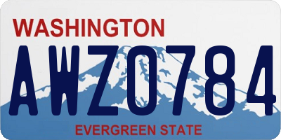 WA license plate AWZ0784
