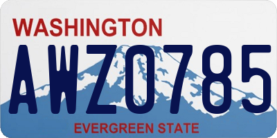 WA license plate AWZ0785