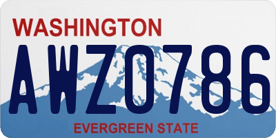 WA license plate AWZ0786