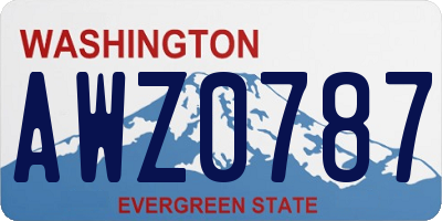 WA license plate AWZ0787