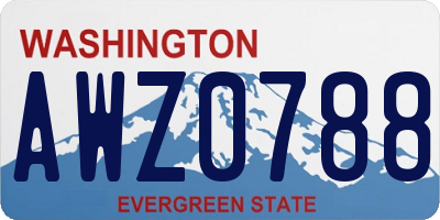 WA license plate AWZ0788