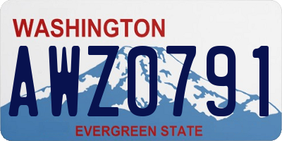 WA license plate AWZ0791