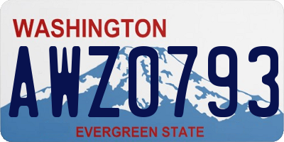 WA license plate AWZ0793