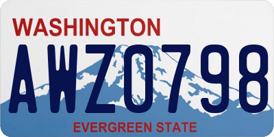 WA license plate AWZ0798