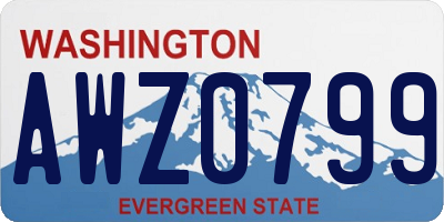 WA license plate AWZ0799