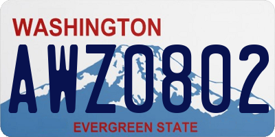 WA license plate AWZ0802