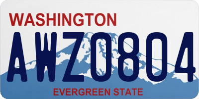 WA license plate AWZ0804