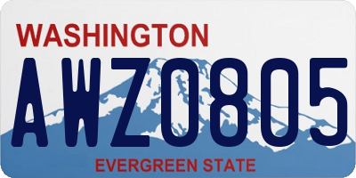 WA license plate AWZ0805