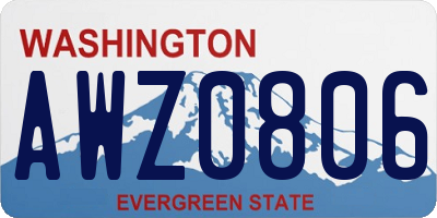 WA license plate AWZ0806