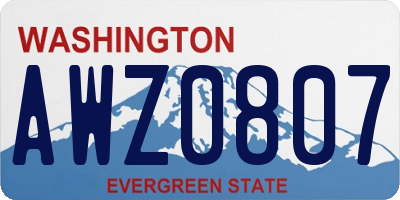 WA license plate AWZ0807