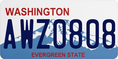 WA license plate AWZ0808