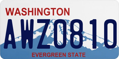 WA license plate AWZ0810