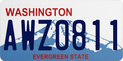WA license plate AWZ0811
