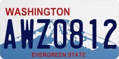 WA license plate AWZ0812